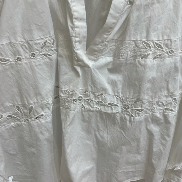 Adam Lippes White Open Work Blouse Size L - Picture 3 of 10